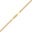 Pulsera oro 18k placa barbada de 18.5 cm